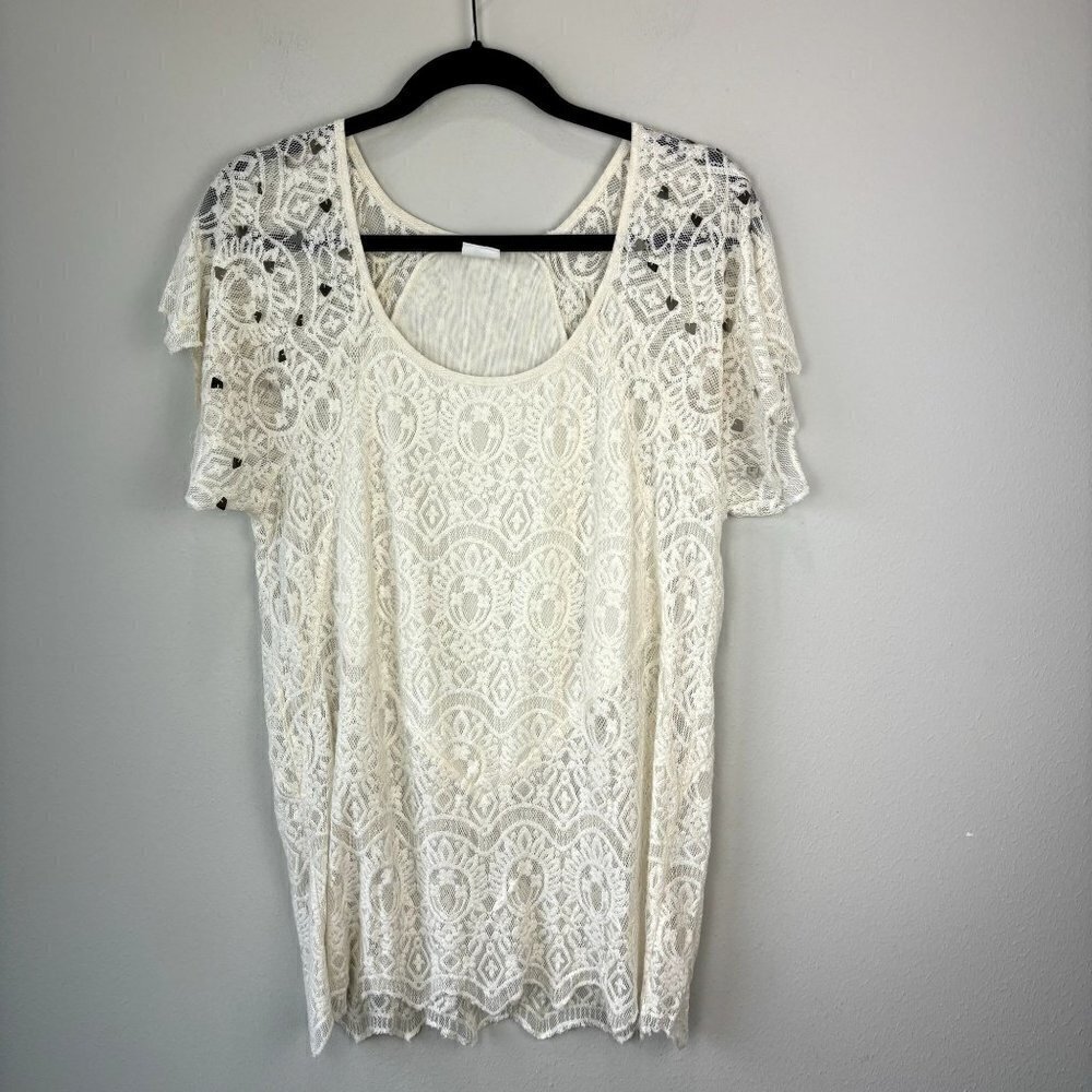 Some Days Lovin Embellished Lace Tunic S